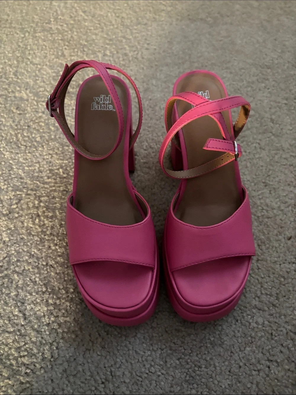 Wild Fable Platform Block Heel Sandals in Pink size 6